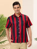 Chic Vertical Striped Camp Collar Short Sleeve Shirts