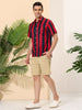 Chic Vertical Striped Camp Collar Short Sleeve Shirts