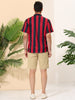 Chic Vertical Striped Camp Collar Short Sleeve Shirts
