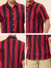 Chic Vertical Striped Camp Collar Short Sleeve Shirts
