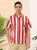 Chic Vertical Striped Camp Collar Short Sleeve Shirts