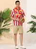 Chic Vertical Striped Camp Collar Short Sleeve Shirts
