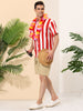 Chic Vertical Striped Camp Collar Short Sleeve Shirts