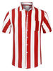 Chic Vertical Striped Camp Collar Short Sleeve Shirts