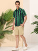 Chic Vertical Striped Camp Collar Short Sleeve Shirts
