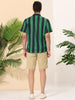 Chic Vertical Striped Camp Collar Short Sleeve Shirts