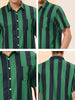 Chic Vertical Striped Camp Collar Short Sleeve Shirts