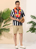 Chic Vertical Striped Camp Collar Short Sleeve Shirts