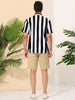 Chic Vertical Striped Camp Collar Short Sleeve Shirts