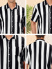 Chic Vertical Striped Camp Collar Short Sleeve Shirts