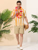 Chic Vertical Striped Camp Collar Short Sleeve Shirts