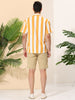 Chic Vertical Striped Camp Collar Short Sleeve Shirts