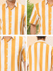 Chic Vertical Striped Camp Collar Short Sleeve Shirts