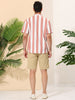 Chic Vertical Striped Camp Collar Short Sleeve Shirts
