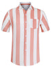 Chic Vertical Striped Camp Collar Short Sleeve Shirts