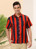 Chic Vertical Striped Camp Collar Short Sleeve Shirts