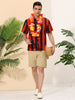 Chic Vertical Striped Camp Collar Short Sleeve Shirts
