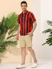 Chic Vertical Striped Camp Collar Short Sleeve Shirts
