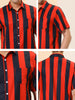 Chic Vertical Striped Camp Collar Short Sleeve Shirts