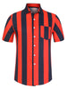 Chic Vertical Striped Camp Collar Short Sleeve Shirts