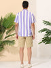 Chic Vertical Striped Camp Collar Short Sleeve Shirts