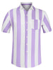 Chic Vertical Striped Camp Collar Short Sleeve Shirts