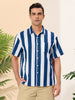 Chic Vertical Striped Camp Collar Short Sleeve Shirts