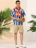 Chic Vertical Striped Camp Collar Short Sleeve Shirts