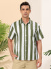 Chic Vertical Striped Camp Collar Short Sleeve Shirts
