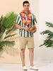 Chic Vertical Striped Camp Collar Short Sleeve Shirts