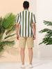 Chic Vertical Striped Camp Collar Short Sleeve Shirts