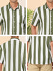 Chic Vertical Striped Camp Collar Short Sleeve Shirts