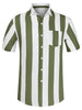 Chic Vertical Striped Camp Collar Short Sleeve Shirts