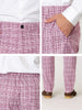 Flat Front Plaid Print Business Checked Dress Pants