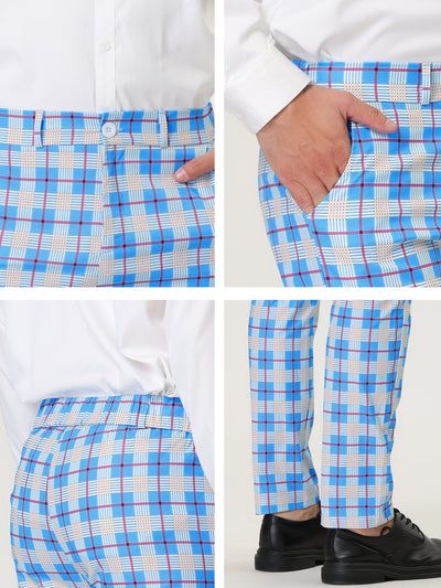 Smart Casual Color Block Bottom Plaid Dress Pants