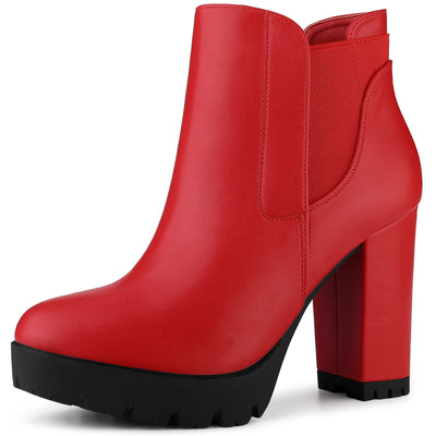 Bublédon Perphy Women's Platform Chunky High Heels Chelsea Boots