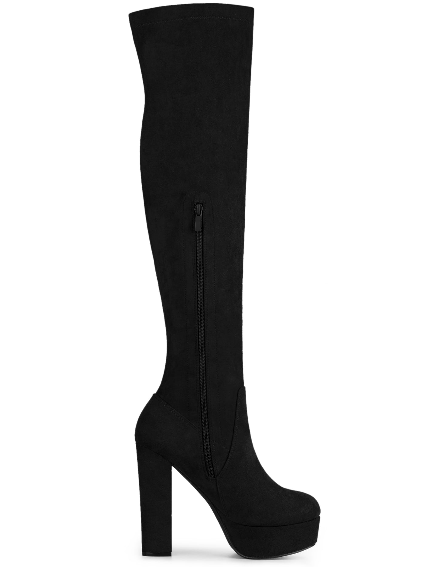 Bublédon Perphy Women's Platform Block Heel Over the Knee Thigh High Boots