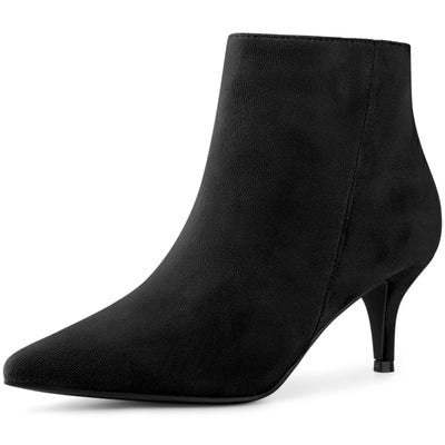 Bublédon Perphy Women's Pointed Toe Side Zip Stiletto Heels Ankle Boots