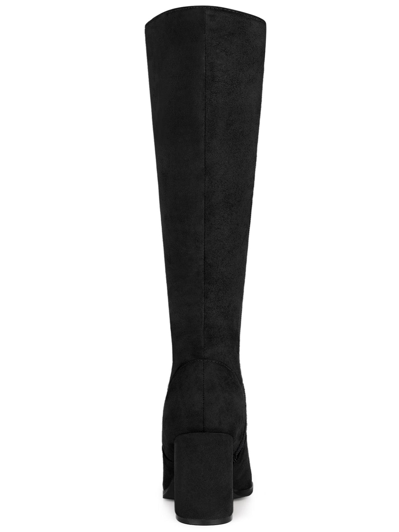 Bublédon Perphy Women's Round Toe Chunky Heels Knee High Boots