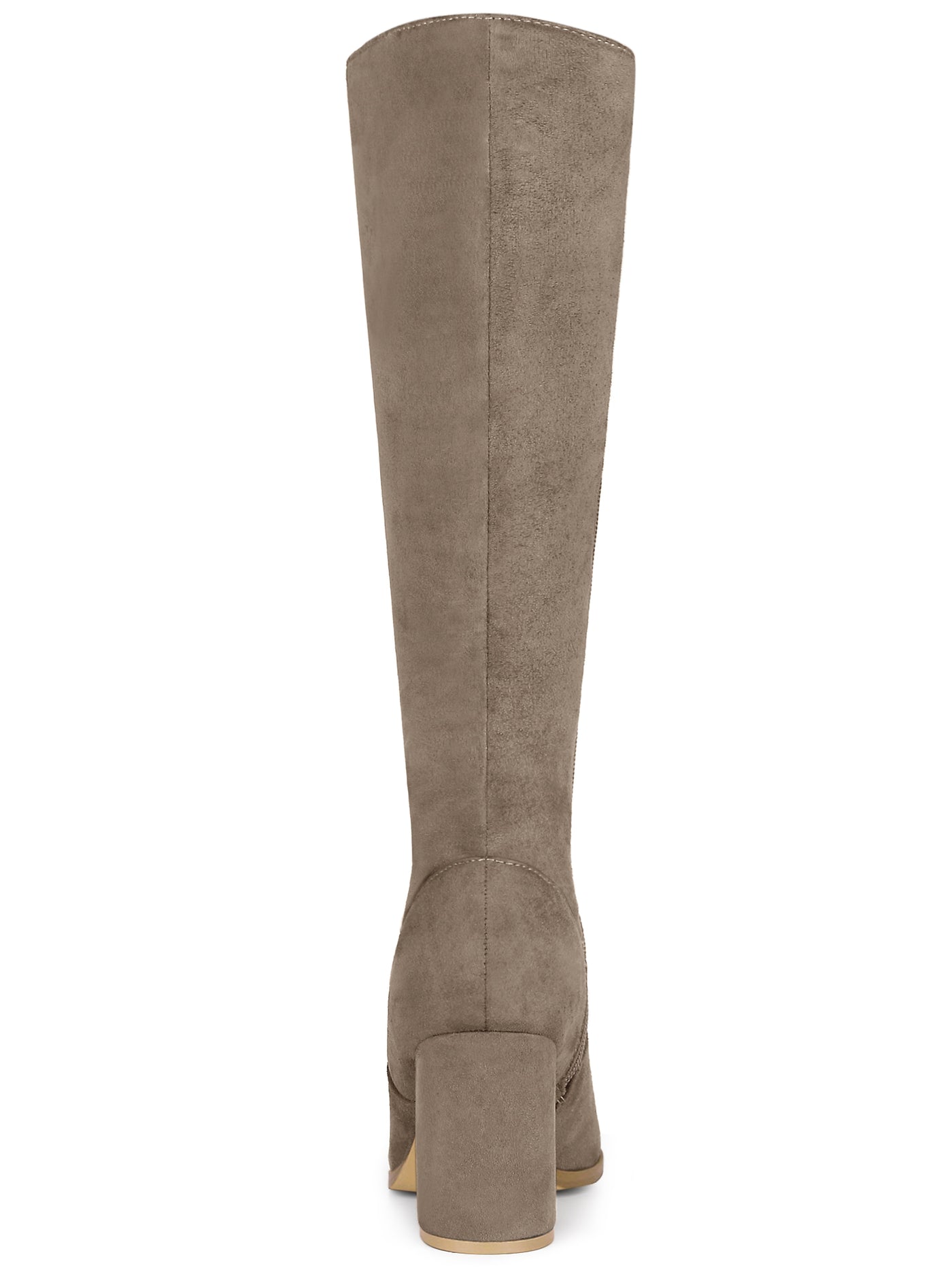 Bublédon Perphy Women's Round Toe Chunky Heels Knee High Boots