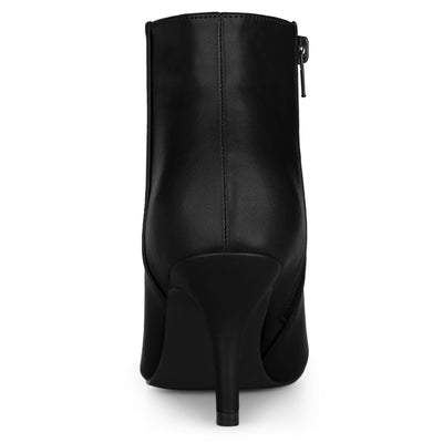 Perphy Women's Side Zipper Pointed Toe Stiletto Heel Ankle Boots