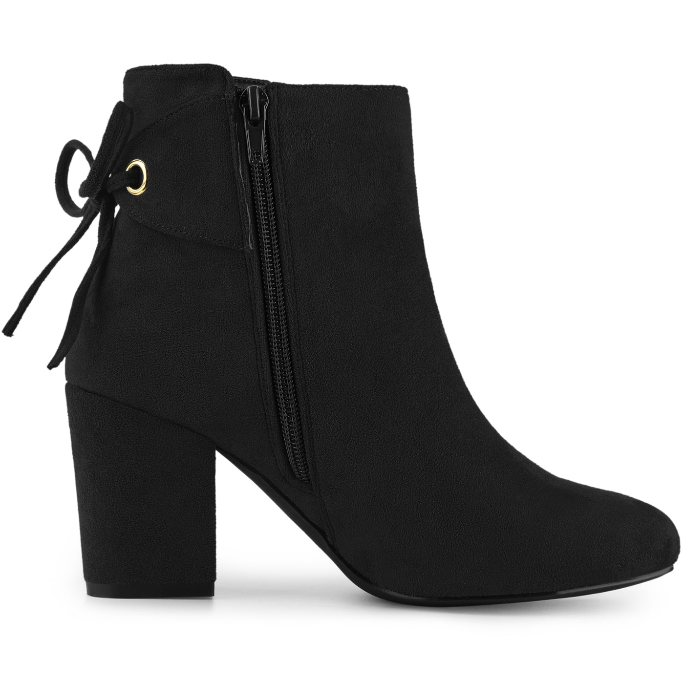 Bublédon Women's Round Toe Chunky Heels Ankle Booties