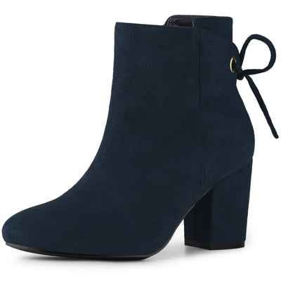 Women's Round Toe Chunky Heels Ankle Booties