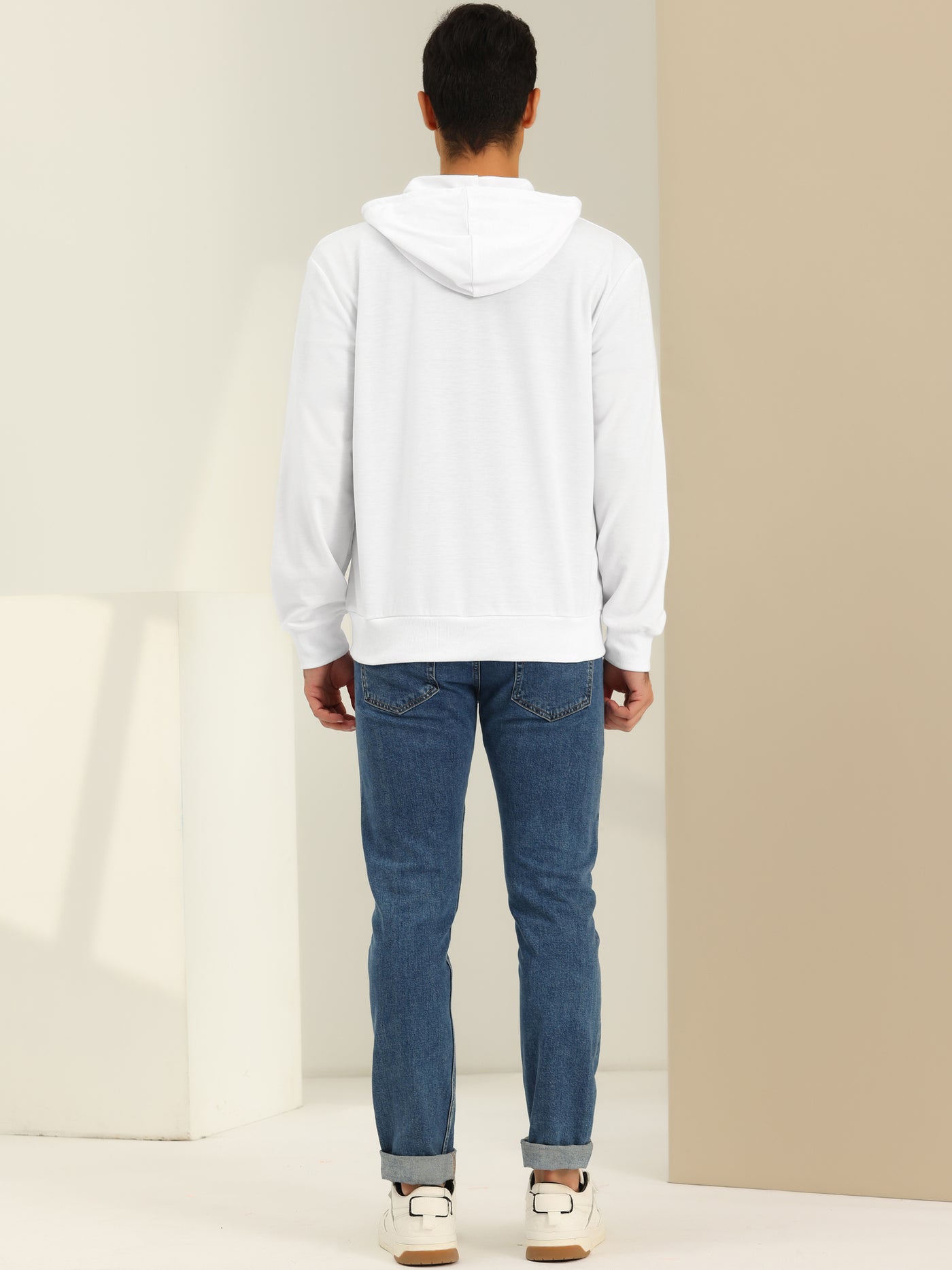 Bublédon Men's Hoodies Solid Color Zip Up Long Sleeves Knit Sweatshirt Jackets with Hood