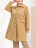 Plus Size Coats Peter Pan Collar Single Breasted Long Coat