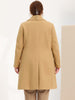 Plus Size Coats Peter Pan Collar Single Breasted Long Coat