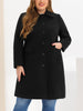 Plus Size Coats Peter Pan Collar Single Breasted Long Coat