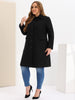 Plus Size Coats Peter Pan Collar Single Breasted Long Coat