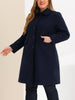 Plus Size Coats Peter Pan Collar Single Breasted Long Coat