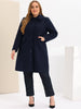 Plus Size Coats Peter Pan Collar Single Breasted Long Coat